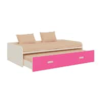 Celestia Engineered Wood Bed in Ivory Barbie Pink Colour