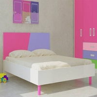 Fiona Engineered Wood Non Storage Bed in Barbie Pink Persian Lilac Colour