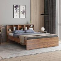Nexon Queen Bed In Natural Teak Finish