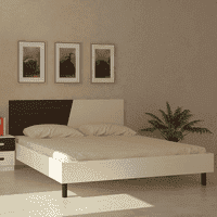 Fiona Engineered Wood Non Storage Bed in Light Wood Coffee Walnut Colour