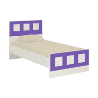 Cordoba Engineered Wood Bed in Ivory Lavender Purple Colour