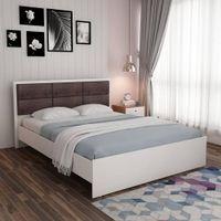 Axel Engineered Wood Queen Size Non Storage Bed In Frosty White Finish