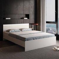 Kane Engineered Wood Queen Size Non Storage Bed In Frosty White Finish
