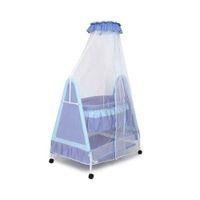 Polkamania Metal Baby Cradle with Mosquito Protection Net - Blue