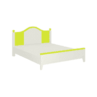 Victoria Solid Wood Bed in Lime Yellow Colour