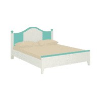 Victoria Solid Wood Bed in Misty Turquoise Colour
