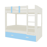 Adonica Engineered Wood Drawer Storage Bunk Bed Sky Blue