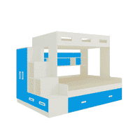 Austin Engineered Wood Box & Drawer Storage Bunk Bed Azure Blue