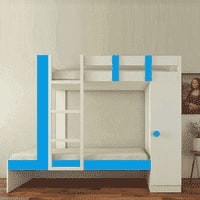 Evita Engineered Wood Box Storage Bunk Bed Azure Blue