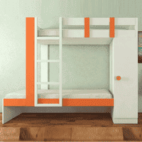 Evita Engineered Wood Box Storage Bunk Bed Light Orange