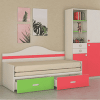 Arcadia Engineered Wood Drawer Storage Bed in Multicolour Colour