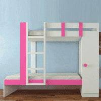 Evita Engineered Wood Box Storage Bunk Bed Barbie Pink