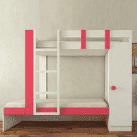 Evita Engineered Wood Box Storage Bunk Bed Strawberry Pink