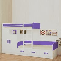 Eskada Engineered Wood Box & Drawer Storage Bunk Bed Lavender Purple