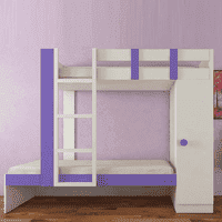 Evita Engineered Wood Box Storage Bunk Bed Lavender Purple