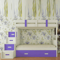 Suvina Engineered Wood Drawer Storage Bunk Bed Lavender Purple