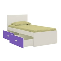 Minerva Engineered Wood Drawer Storage Bed in Purple Colour