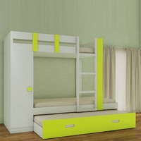 Evita Trundle Engineered Wood Box Storage Bunk Bed Lime Yellow
