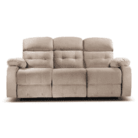 Avion Fabric Three Seater Manual Recliner in Beige Colour