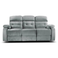 Avion Fabric Three Seater Manual Recliner in Grey Colour