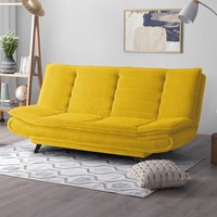 Smith 3 Manual Sofa cum Bed in Yellow (Colour : Sunshine Yellow)