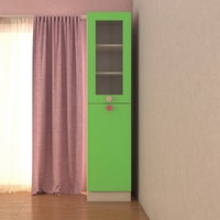 Petite Engineered Wood  Bookshelf in Verdant Green Finish