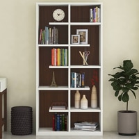 Renata Engineered Wood  Bookshelf in Ivory Walnut Finish