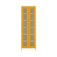 Jazlyn Engineered Wood  Bookshelf in Mango Yellow Finish