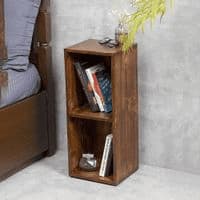 Teak Tint Two Storey Bedside and Living Room Storage