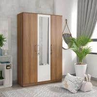 Galaxy 3 Door Wardrobe In Exotic Teak Finish