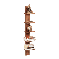BLUEWUD Louis Engineered Wood Multipurpose Wall Decor Shelf, Display Rack (Walnut)