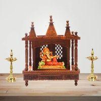 Nikhil Solid Wood Free Standing Prayer Unit
