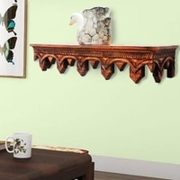 Butcher Coffee Walnut Solid Wood Wal Shelf
