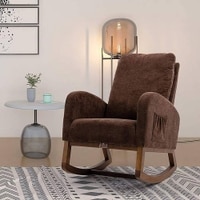Shanese Solid Wood Rocking Chair in Brown Colour