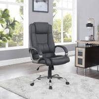 Buttam Leatherette Swivel Study Chair in Black Colour