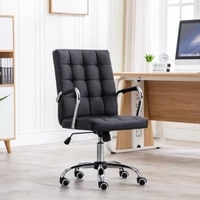 Gruber Leatherette Swivel Study Chair in Black Colour