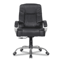 Pluto Leatherette Swivel Study Chair in Black Colour