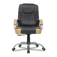 Chat Leatherette Swivel Study Chair in Black Colour