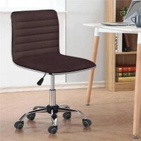 Correen Leatherette Swivel Study Chair in Brown Colour