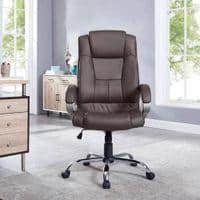 Task Leatherette Swivel Study Chair in Brown Colour