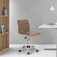 Kaycee Leatherette Swivel Study Chair in Brown Colour