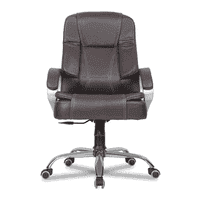 Adan Leatherette Swivel Study Chair in Brown Colour