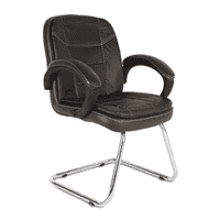 Breana Leatherette Swivel Study Chair in Brown Colour