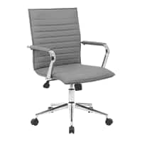 Goris Leatherette Swivel Study Chair in Grey Colour