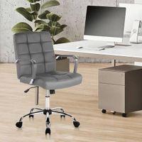 Jeny Leatherette Swivel Study Chair in Grey Colour