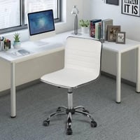 Correen Leatherette Swivel Study Chair in White Colour