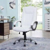 Buttam Leatherette Swivel Study Chair in White Colour