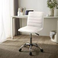 Feleena Leatherette Swivel Study Chair in White Colour