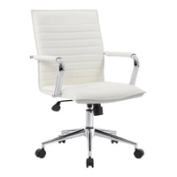 Goris Leatherette Swivel Study Chair in White Colour
