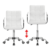 Rawtenstall Leatherette Swivel Study Chair in White Colour